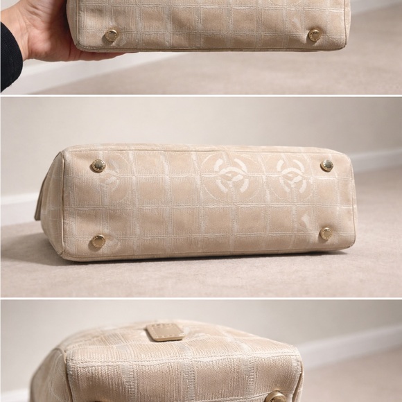 Chanel Beige New Travel Line Mini Boston Jacquard Bag) late 1990’s